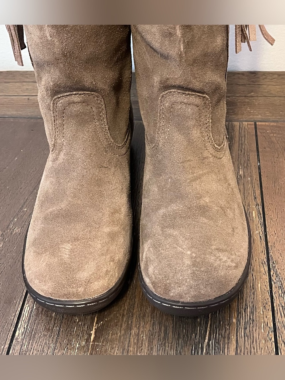 Ariat Sassafras Brown Suede Braided Tassel Boots Womens 7.5 - Picture 4 of 10